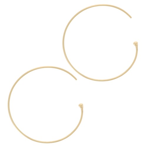Boucles d'oreilles créoles avec boule 25 mm en Gold filled (or laminé) x2