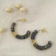 Boucles d'oreilles créoles avec boule 25 mm en Gold filled (or laminé) x2