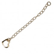 Chainette d'extension maille Forçat coeur 60 mm en Gold filled (or laminé)  x1