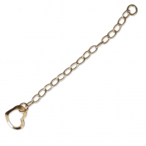Chainette d'extension maille Forçat coeur 60 mm en Gold filled (or laminé)  x1