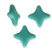 Perles en verre Star Beads par Perles & Co 11x11 mm Green Turquoise x30|raw }}