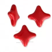 Perles en verre Star Beads par Perles & Co 11x11 mm Red Corail x30