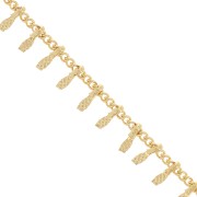 Chaîne Fantaisie maille Gourmette et barre 7.5 mm - Doré x50cm