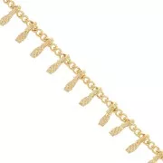 Chaîne Fantaisie maille Gourmette et barre 7.5 mm - Doré x50cm