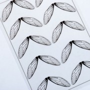 Lot de 2 Planches imprimées d'ailes de papillons pour bijoux résine dépliées Noir