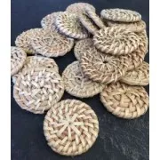 Pendentif - anneau en rotin 41 mm pour la création de bijoux DIY x1