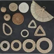 Disque en rotin 34 à 38 mm pour la création de bijoux DIY x1