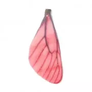 Pendentif ailes de papillon avec 2 trous 42.5x17 mm Rose foncé et Marron x1