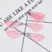 Pendentif ailes de papillon avec 2 trous 42.5x17 mm Rose foncé et Marron x1