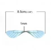 Pendentif ailes de papillon avec 2 trous 42.5x17 mm Bleu et Marron x1