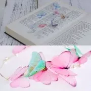 Papillon sans trou 50x35 mm Fuchsia et Violet x1