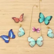 Papillon sans trou 50x25 mm Orange et Marron x1