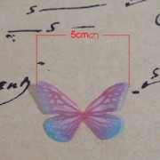 Papillon sans trou 30x21 mm Rouge et Bleu x1