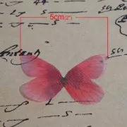 Papillon sans trou 50x30 mm Rouge clair et Marron x1
