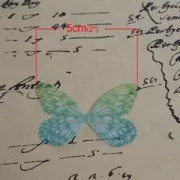 Papillon sans trou 50x35 mm Vert et Jaune x1