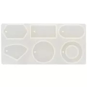Moule silicone pour réaliser des pendentifs en résine 70 mm 6 formes géométriques