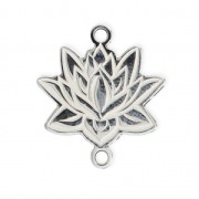 Intercalaire 2 anneaux Fleur de Lotus 17x15 mm en Argent 925  x1