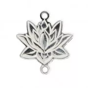 Intercalaire 2 anneaux Fleur de Lotus 17x15 mm en Argent 925  x1