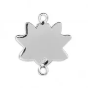 Intercalaire 2 anneaux Fleur de Lotus 17x15 mm en Argent 925  x1