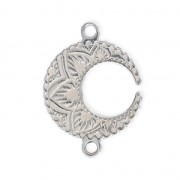 Intercalaire 2 anneaux Demi-lune Mandalas 18x13 mm en Argent 925  x1|raw }}