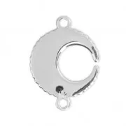 Intercalaire 2 anneaux Demi-lune Mandalas 18x13 mm en Argent 925  x1