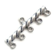 Intercalaires 5 rangs 32x11 mm argenté vieilli x4|raw }}
