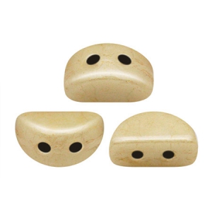 Perles en verre Kos® par Puca® 6x3 mm Opaque Beige Ceramic Look x10g