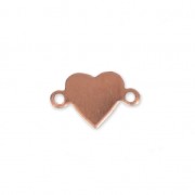 Intercalaire coeur 2 anneaux pour poudre de sur-glaçure Efco 15x10 mm en cuivre x1