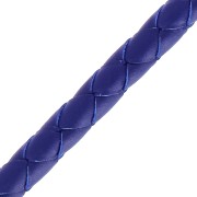 Cordon cuir tressé 5 mm Bleu Jean x 50 cm
