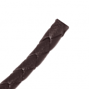 Cordon cuir tressé 5 mm Brun x 50 cm