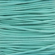 Cordon en cuir européen 1.5 mm Bleu Turquoise x1m