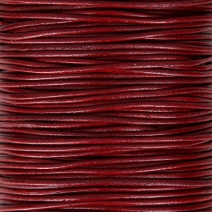 Cordon en cuir européen 1.5 mm Bordeaux x1m