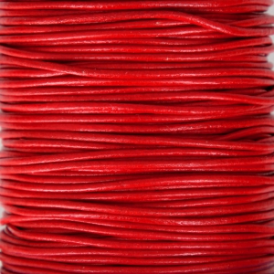 Cordon en cuir européen 1.5 mm Rouge x1m