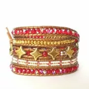 Cordon en cuir européen 1.5 mm Rouge x1m