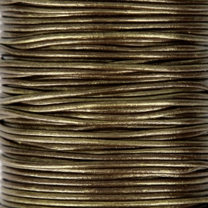 Cordon en cuir européen 1.5 mm Bronze x1m