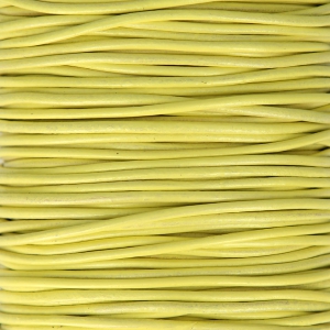 Cordon en cuir européen 1.5 mm Jaune x1m