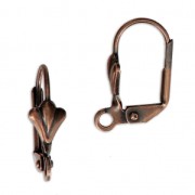 Dormeuses fleur de lys avec anneau 16 mm cuivré x2|raw }}