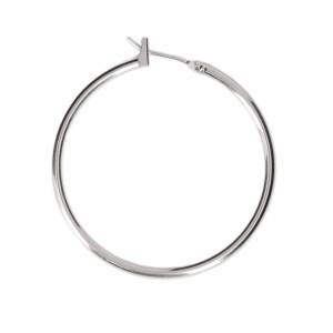 Créoles à décorer en métal 36 mm - Fil 1.9 mm - Placage Argent fin x2