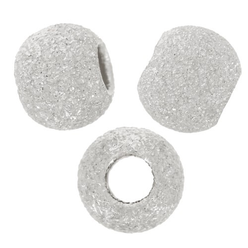 Perles Rondes diamantées 4 mm en Argent 925 x10