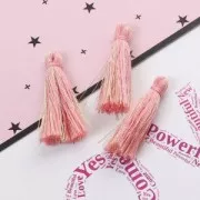 Pompon coton 32 mm Rose / Doré x1