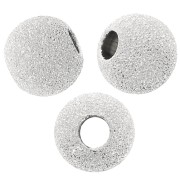 Perles Rondes diamantées 6 mm - Argent 925 x5