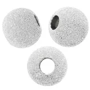 Perles Rondes diamantées 6 mm en Argent 925 x5