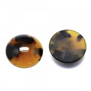 Cabochon rond en résine 12 mm Ecaille de tortue Marron/Noir x1