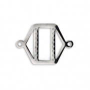 Intercalaire hexagone pour bracelet et tissage de perles 25x18 mm en Acier inox x1|raw }}