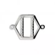 Intercalaire hexagone pour bracelet et tissage de perles 25x18 mm en Acier inox x1