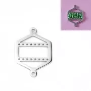 Intercalaire hexagone pour bracelet et tissage de perles 25x18 mm en Acier inox x1