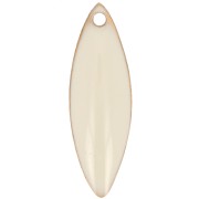 Sequins navette en métal et résine époxy 16x5 mm Crème x6