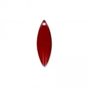Sequins navette en métal et résine époxy 16x5 mm - Rouge foncé x6