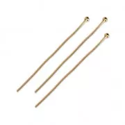 Clous tête boule 37x0.7 mm doré à l'or fin x25