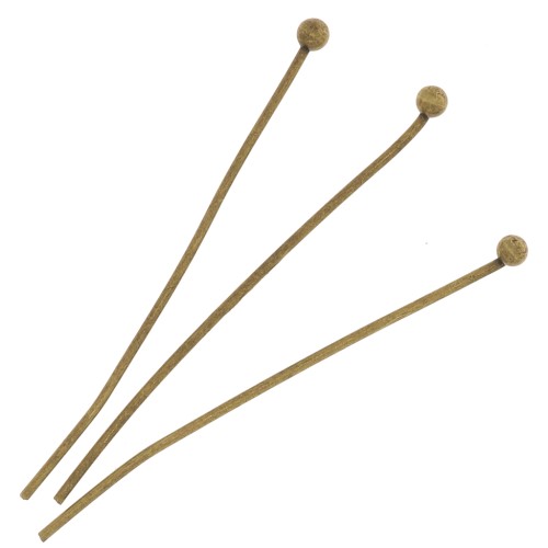 Clous tête boule 26X0.5 mm bronze x50